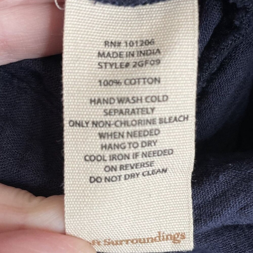 Soft Surroundings Navy Natasha Gauze Jumpsuit, L - Picture 11 of 11